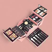 بوكس مكياج كامل كبير احترافي 47 قطعة الوردي من ايف...