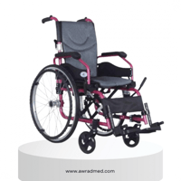 كرسي متحرك من الالومنيوم للأطفال مع ظهر قابل للطي