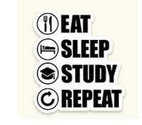 ستيكر معدني EAT SLEEP STUDY REPEAT