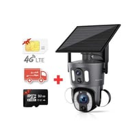 كاميرا طاقة شمسية دقة 4K تعمل بشريحة بيانات 4G - ع...