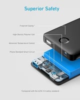 بطارية متنقلة للجوال من انكر 10000mAh مع منفذي USB...