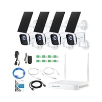 نظام كاميرات المراقبة اللاسلكي بالطاقة الشمسية 4 ك...