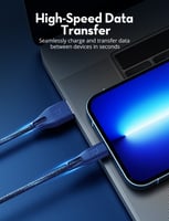 شاحن ايفون من راف باور لايتننق 1.2 متر من القماش -...