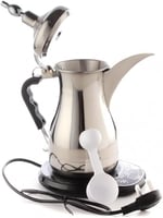 طقم دلة الخليج الكهربائية سعة 1000 مل – فضي – مع 2...