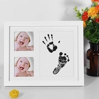 إطار صورة بطبعة بصمة يد وبصمة قدم للأطفال حديثي ال...