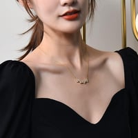 عقد على شكل قلب بتصميم زهرة البرسيم للنساء والبنات