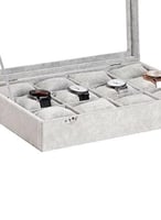 صندوق مجوهرات لتخزين الأساور وساعات اليد بتصميم مخ...