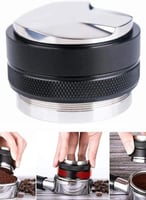 أداة دك وتوزيع وتسوية القهوة برأسين أسود 58مم