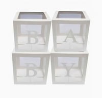 طقم صناديق زينة للبالونات للأطفال مكون من 4 قطع يح...