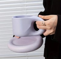 فنجان قهوة مع صحن من السيراميك مكونة من قطعتين 14x...