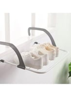 حمالة متعددة الوظائف لتجفيف الملابس أبيض/رمادي