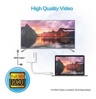 محول آي فيو HDMI ميني ديسبلاي بورت إلى HDMI أبيض