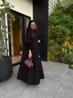 عباية لولوة تطريز اسود