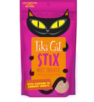 تيكي كات ستيكس مكافأة رطبة بالدجاج في المرق الكريم...