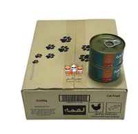 كرتون 24 معلب من لقمه طعام رطب للقطط بطعم الدجاج و...