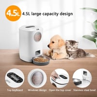 موزع طعام ذكي للحيوانات الأليفة مزود بمؤقت ومسجل ص...