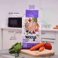 طعام جاف للقطط البالغة بالدجاج والتونا من شركة ويق...