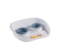 وعاء مزدوج مزيج من اللون الأزرق والرمادي