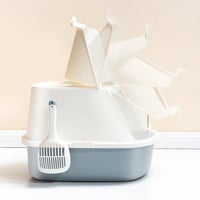 صندوق فضلات مغلق مع المجرفة للقطط