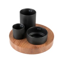 اي لوف هابي كاتس صينية طعام مع 3 اوعية فاخرة أسود...