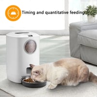 موزع طعام ذكي للحيوانات الأليفة مزود بمؤقت ومسجل ص...
