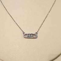 سلسال ماركه ميسيكا فضي مرصع بأحجار زركون