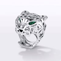 خاتم كارتير النمر فضي