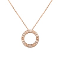 سلسال الحب مطلي بالذهب الوردي مرصع باحجار الراين ا...