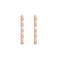 حلق شوميه طويل زركون لون ذهبي وردي