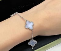 اسوارة فان كليف فضية ازرق رخامي