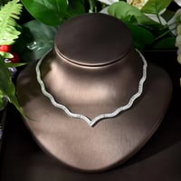 طقم زركون فضي ناعم 4 قطع