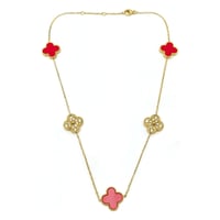 سلسال فان كليف احمر 5 وردات وردتين زركون وجهين