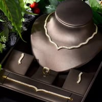 طقم زركون للعروس فخم لون ذهبي 4 قطع