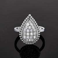 طقم زركون قطرات ماء تصميم انيق 4 قطع لون فضي