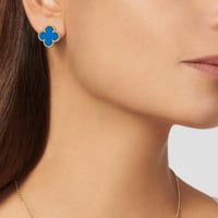 حلق فان كليف ازرق تركواز وردة