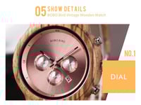 بوبو بيرد ساعة خشبية نسائية لون بني خشبي بخلفية ور...