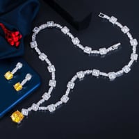 طقم مجوهرات زركون 4 قطع فخم جدا وانيق مزين بالزركو...