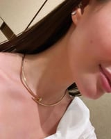 سلسال كارتير مسمار دائري ذهبي