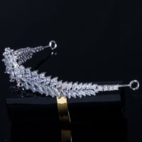 تاج عروسة زركون على شكل ورقة شجرة