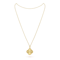 سلسال فان كليف ذهبي طويل وردة واحدة كبيرة