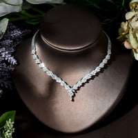 طقم زركون فضي ناعم 4 قطع