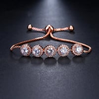 سوار مزين باحجار الزيركون عالي الجودة 5 قطع دائرية...