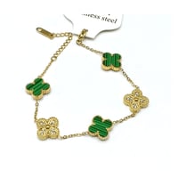 اسوارة كليف وردات وجهين وجه زيركون و وجه اخضر