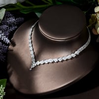 طقم زركون فضي ناعم 4 قطع