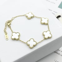 اسوارة وردات ابيض متوفرة بلونين ذهبي وذهبي وردي