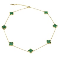 سلسال كليف وردة كلوفر عدد 7 وردات دبل فيس مطلي ذهب...