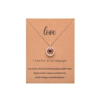 سلسال بقلادة بروجيكتور تعكس احبك ب 100 لغة شكل دائ...