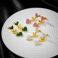 أقراط نسائية فاخرة بتصميم على شكل قلب ومرصعة بحجر...