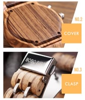 بوبو بيرد ساعة خشبية نسائية لون بني خشبي بخلفية ور...