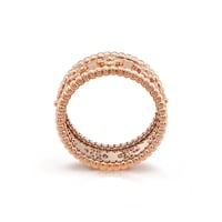 خاتم كليف مرصع بحجر الزيركون مطلي ذهب وردي (روز قو...